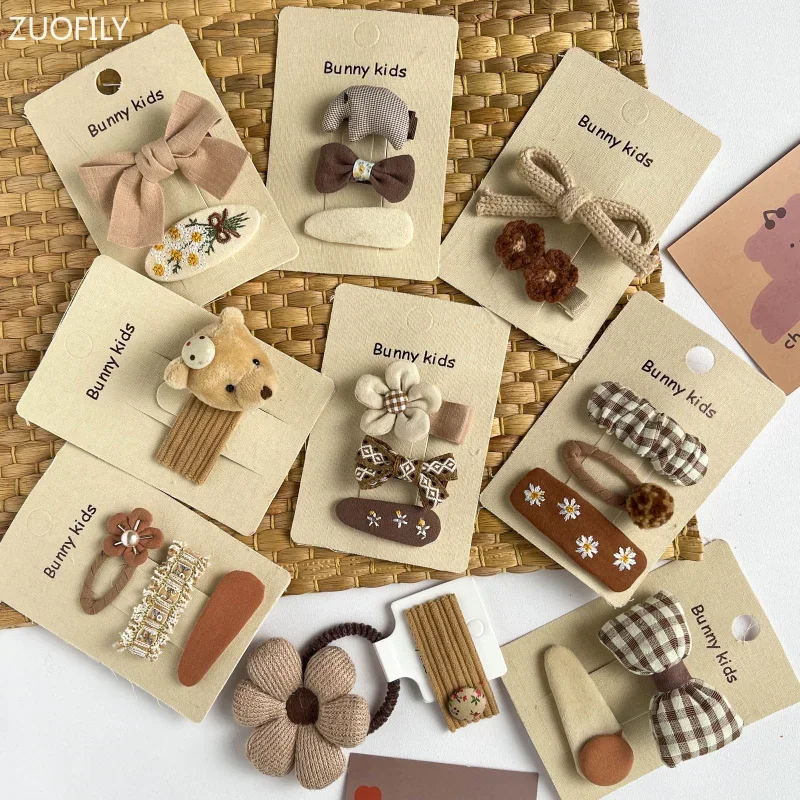 1pair 2023 Koren Style Cute Bear Baby Girls Hair Clips Children new Toddler 2025 Bow Headband Kid Hair Accessorie Baby Hair Accessories