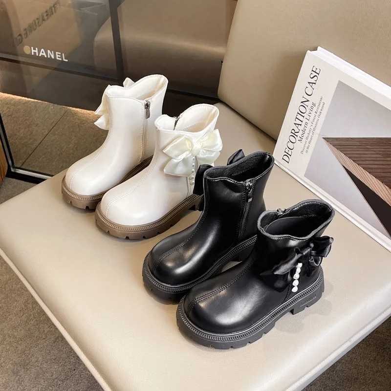 Winter childrens boots elegant and cute girl shoulder ankle boots thick soled childrens cotton boots fashionable bow new style M241102