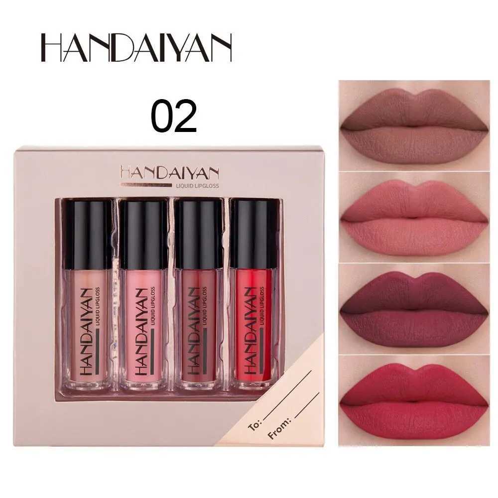 4pcs Lip Gloss Series Makeup Set Suitable for Girls Micro Smooth Lip Gloss Soft Liquid Durable Lip Gloss Set W241101