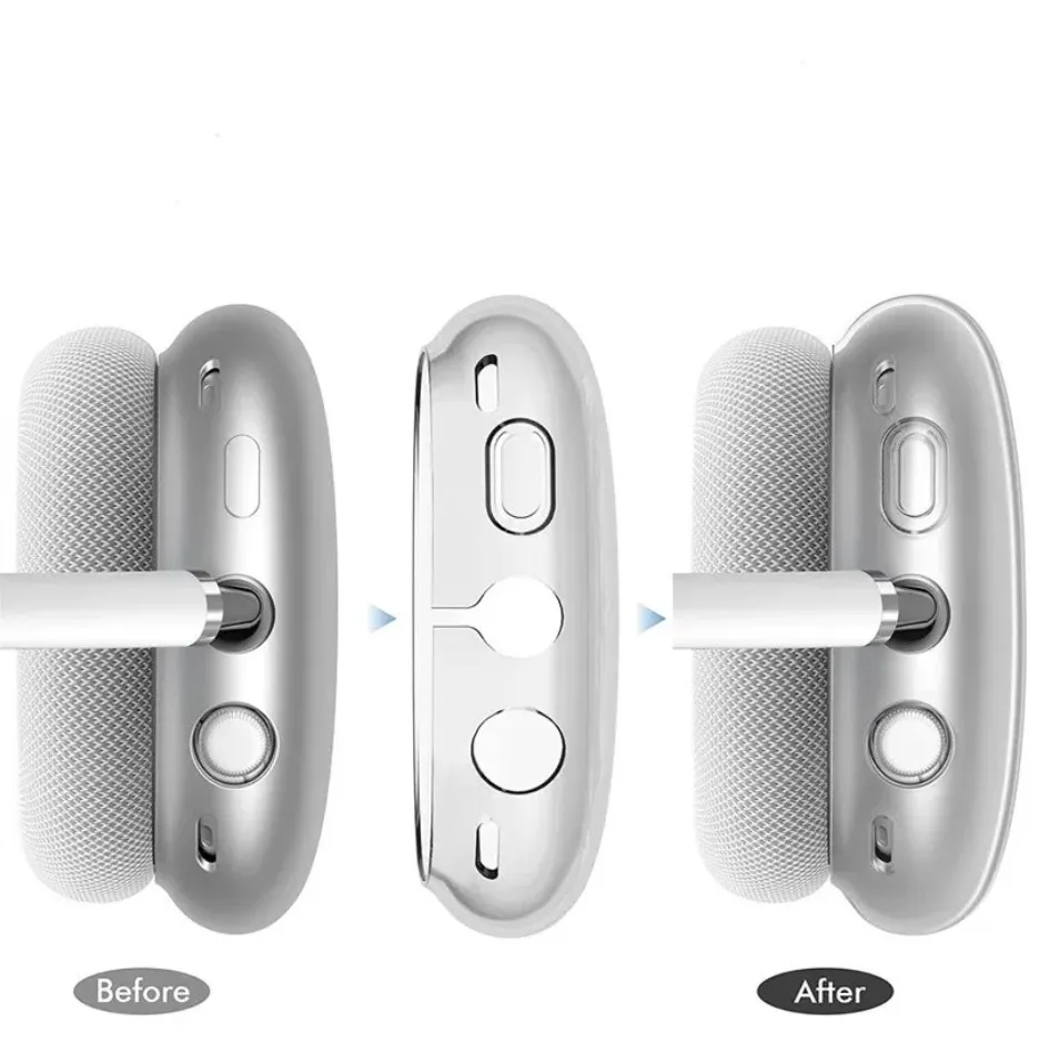For ANC Metal Wireless Headphone Accessories Transparent TPU SolidSilicone Waterproof Protective AirPod Pro Max 2 Headphones Headset Cover Case