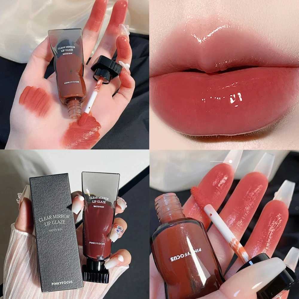 Black mirror water lipstick high gloss moisturizing sexy red lipstick lipstick makeup durable color non sticky cup lipstick W241101