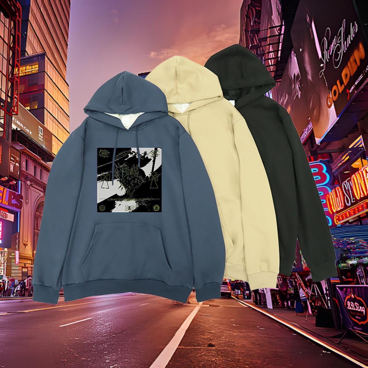 Free Shipping Hoodie Black Oversized Lady Couples Hoodie Clothes Hoodie Drawstring Long Sleeve Casual 350g Cotton