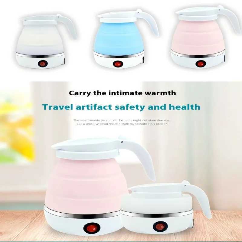 Mini portable folding electric kettle 600ML household travel kettle kitchen utensils teapot high-temperature boiling water Y241102