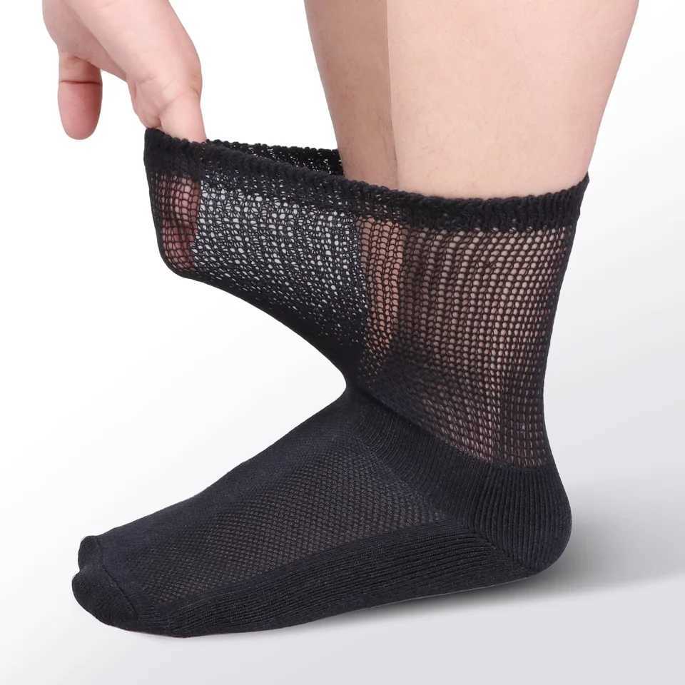 YUEDGE Diabetic Breathable Bamboo Comfort Cushioned Sole Elastic Free Non-Binding Loose for Diabetes 5 Pairs LX241102