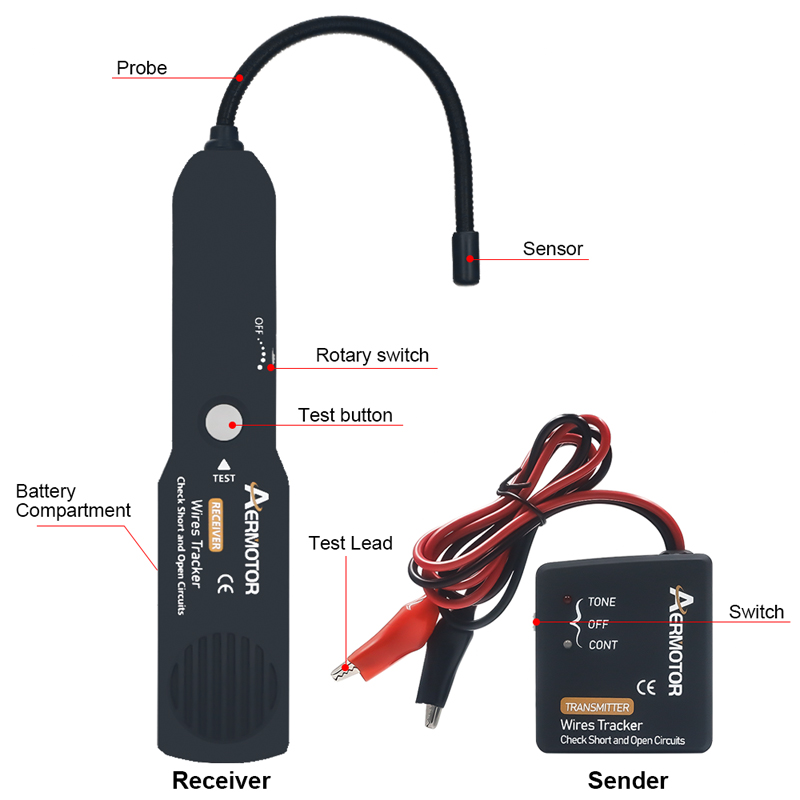Aermotor Automotive Short Cable Tracker Open Wire Finder Same As EM415PRO Universal 6-42V DC Find Car Short Circuit Wire