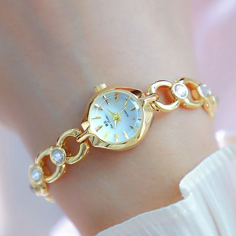 BS Bee Sister Elegant Small Dial Gold Watch new for Women Brand Waterproof 2025 Bracelet Wristwatches for Ladies Reloj Mujer 2023