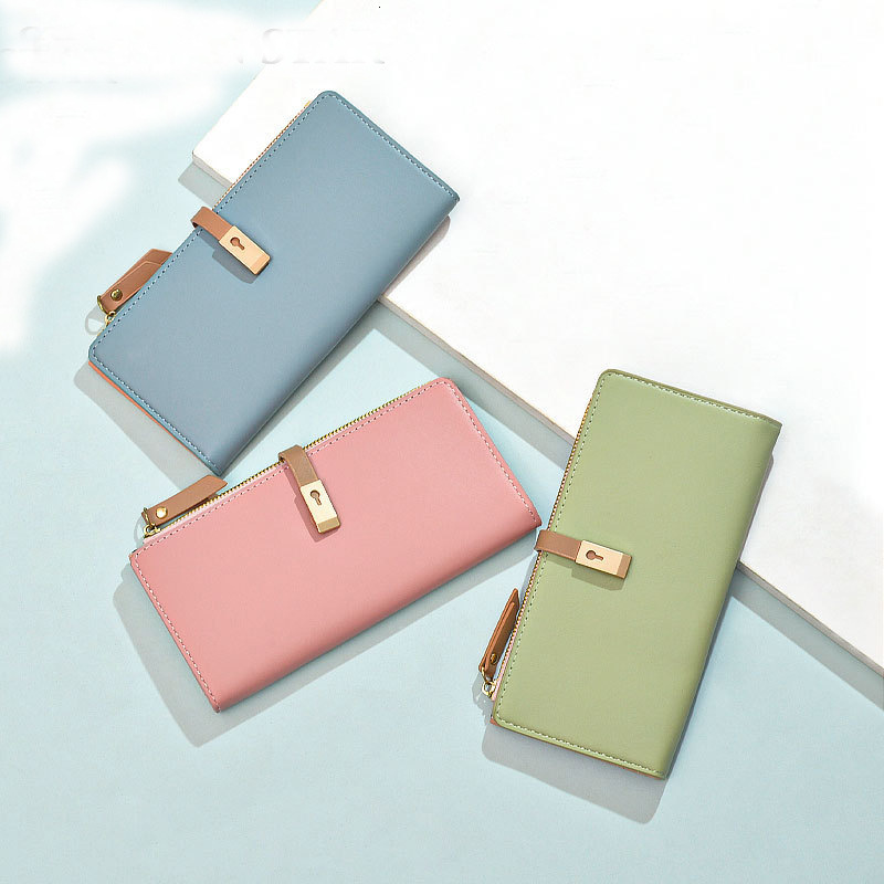 New Zipper Women's Japanese And Korean Simple Double Fold Wallet Fashion Small Fresh Solid Color Women's Designer Handbag