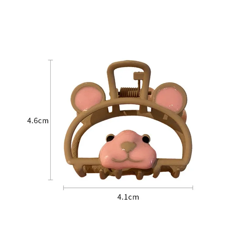 1/2pcs Pink Cat Bear Hair new Claw Simple Wild Geometric Women Girls Gift Clamps Hair Crab Metal Hair Clip 2025 Claw Accessories Headwear