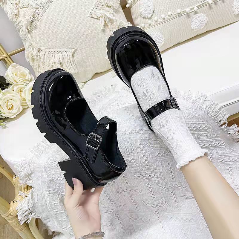 Shoes Spring Platform Leather Flats Casual Oxford Loafers Thick Bottom Ladies Wedge Lolita Shoe Mary Jane Women Moccasins