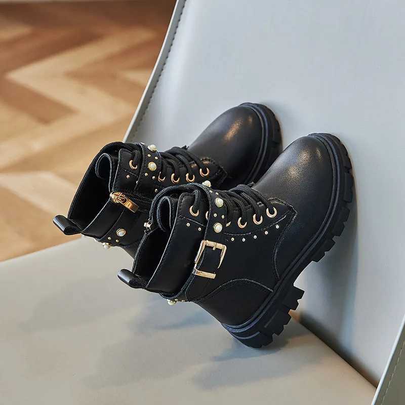 Girls PU leather ankle boots childrens UK soft soled leather boots anti slip outdoor shoes new fashion childrens short boots M241102