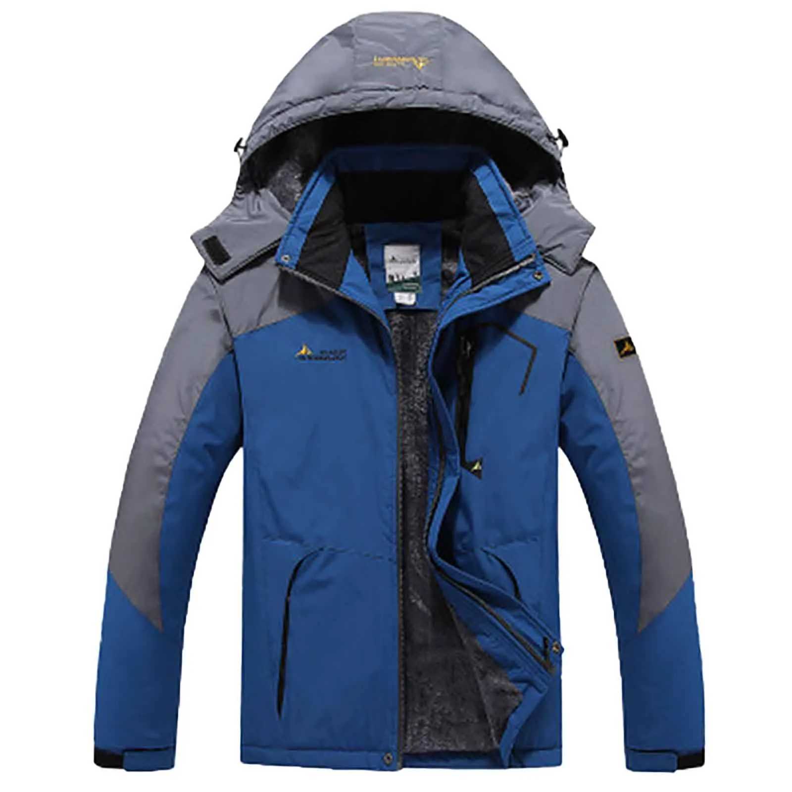 Mens winter jacket outdoor skiing snow jacket warm wool jacket sprint jacket winter thick solid color jacket W241102