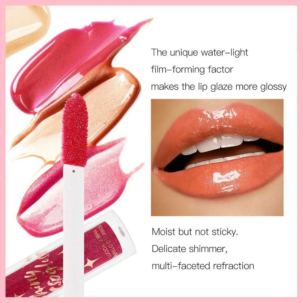 USHAS Mirror Shiny Lipgloss 12 Color Long lasting Moisturizing Liquid lipstick Sequin lipstick Christmas Halloween W241101