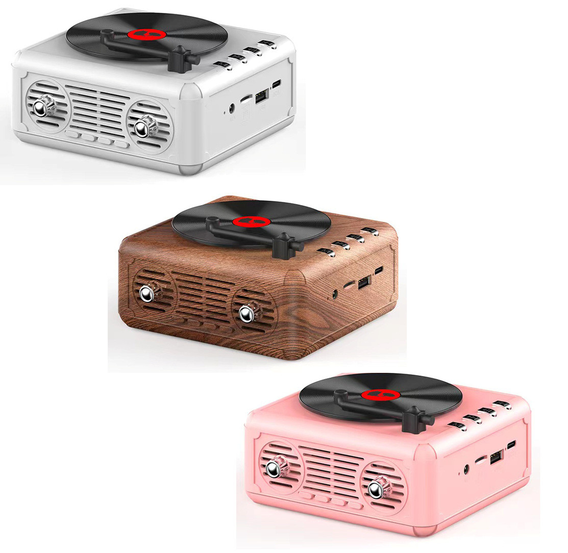 Retro Jukebox Mini Bluetooth Speaker Portable Wireless Stereo Bass USB/TF/AUX/FM Radio With Retail Box