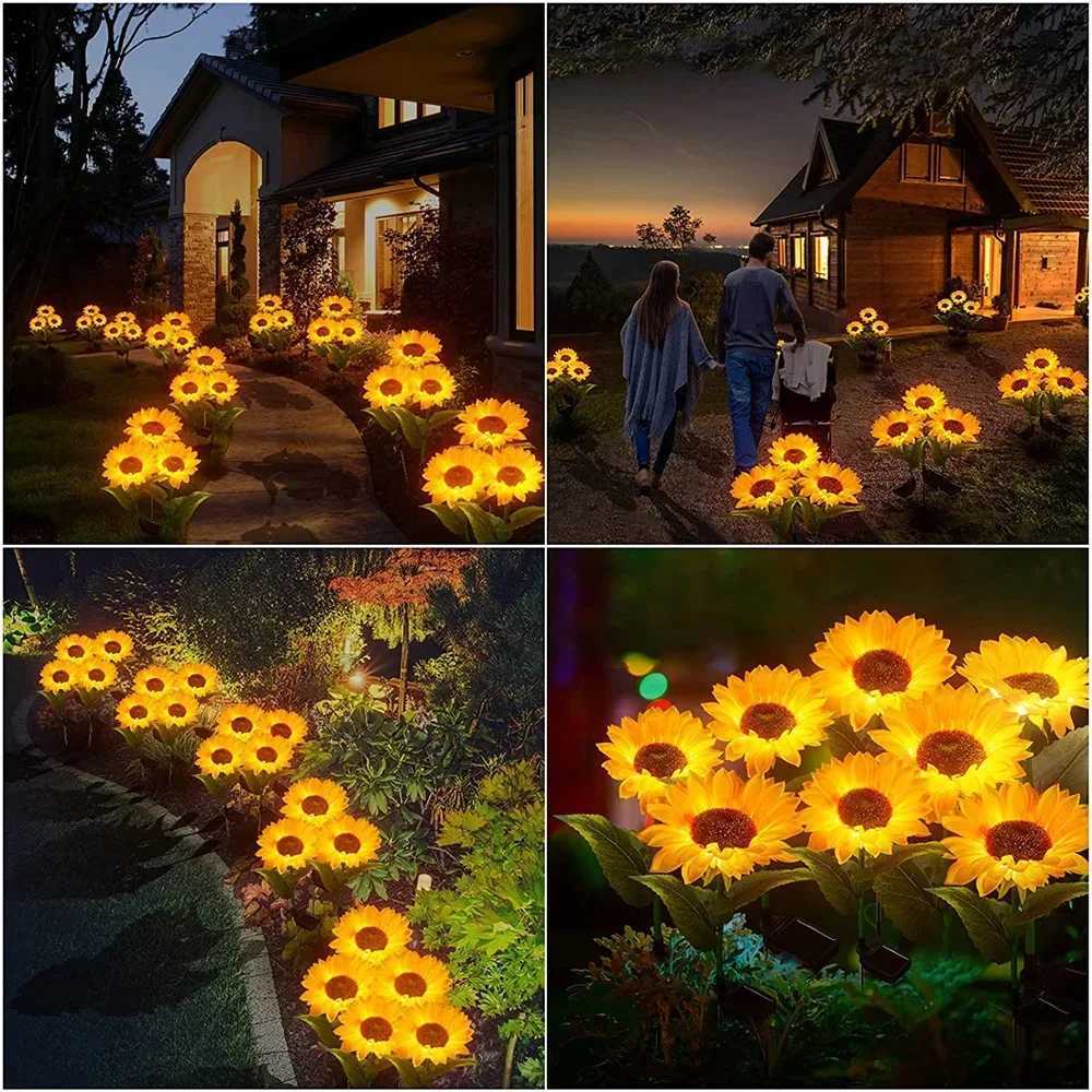Solar powered outdoor garden decoration sunflower light waterproof solar powered outdoor light decoration garden courtyard backyard X241102