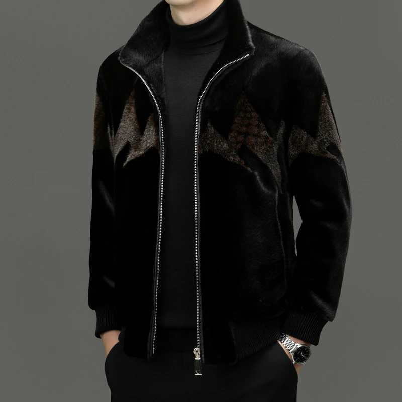YEAE Luxury Imitation Fur Coat Men 2024 Designer Clothes Men Lapel Male Coats for Winter Mens Jacke Mens Clothing OvercoatXJ241102