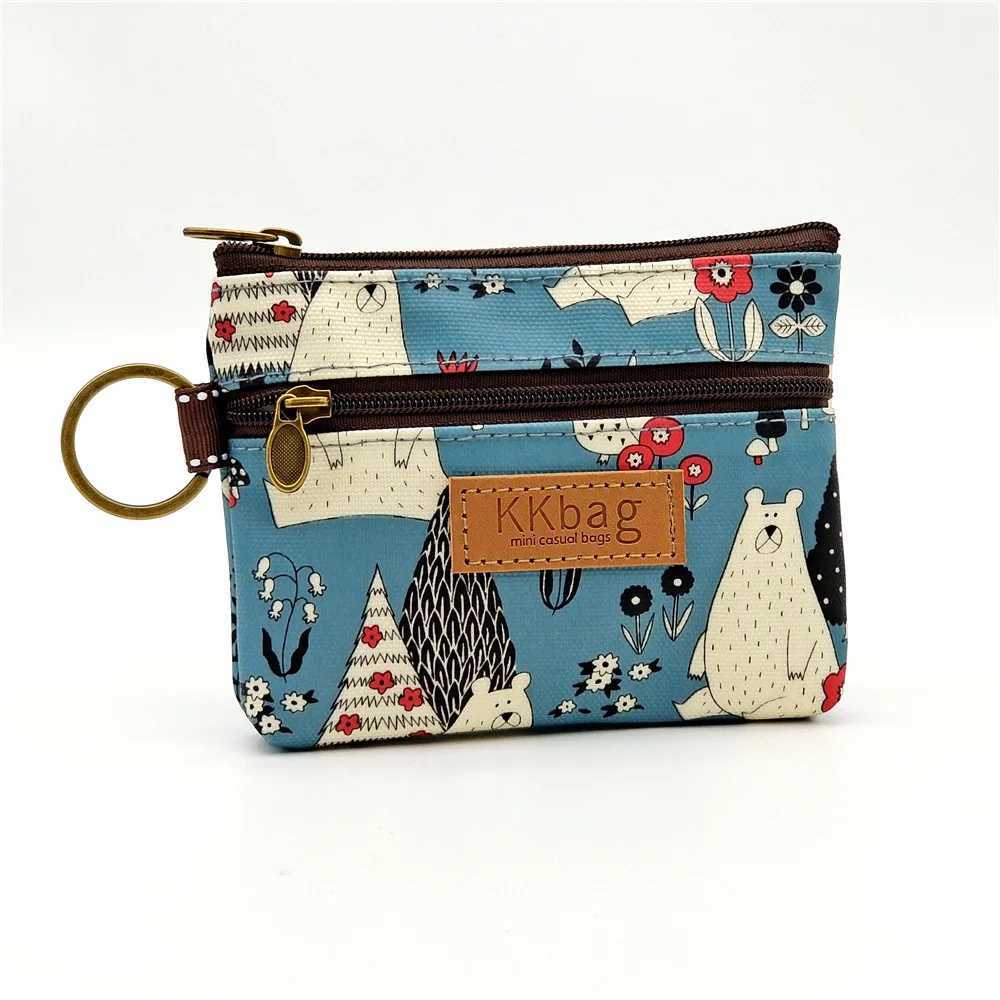 Girls Boys Polyer Carto Print Keychain Wallet Women Mini Card Organizer Key Pouch Ladies Mey Bag Coin Purse for ChildrenXJ241111