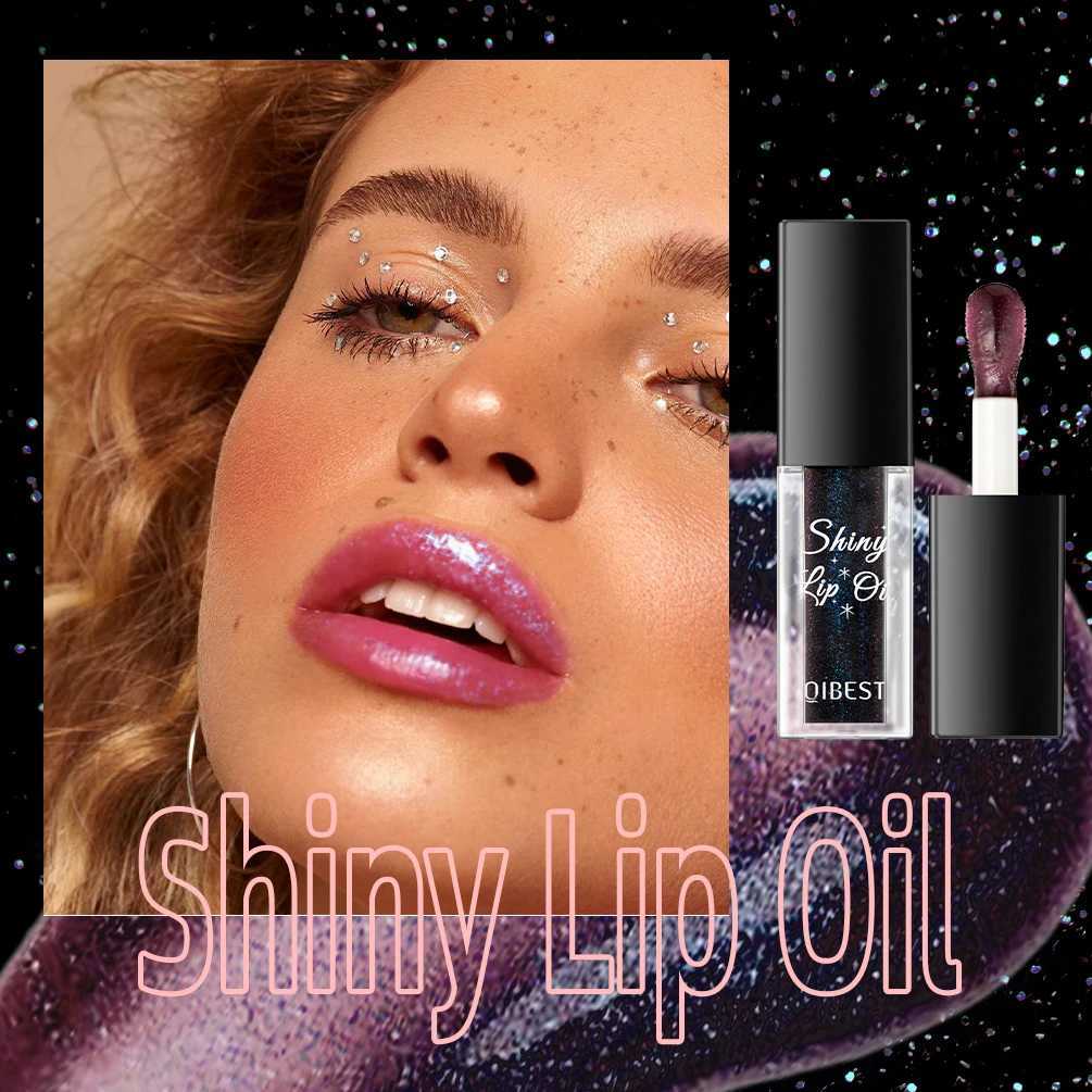 QIBEST Mirror Black lipstick Color Changing lipstick Moisturizing Shining lipstick Lasting Diamond lipstick Cosmetics W241101
