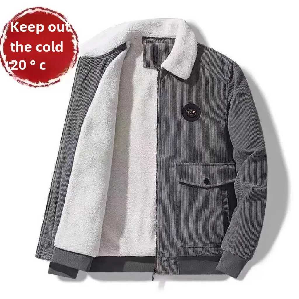 Mens winter long sleeved thick wool jacket new warm autumn/winter clothing cutting jacket casual scene jacket W241102