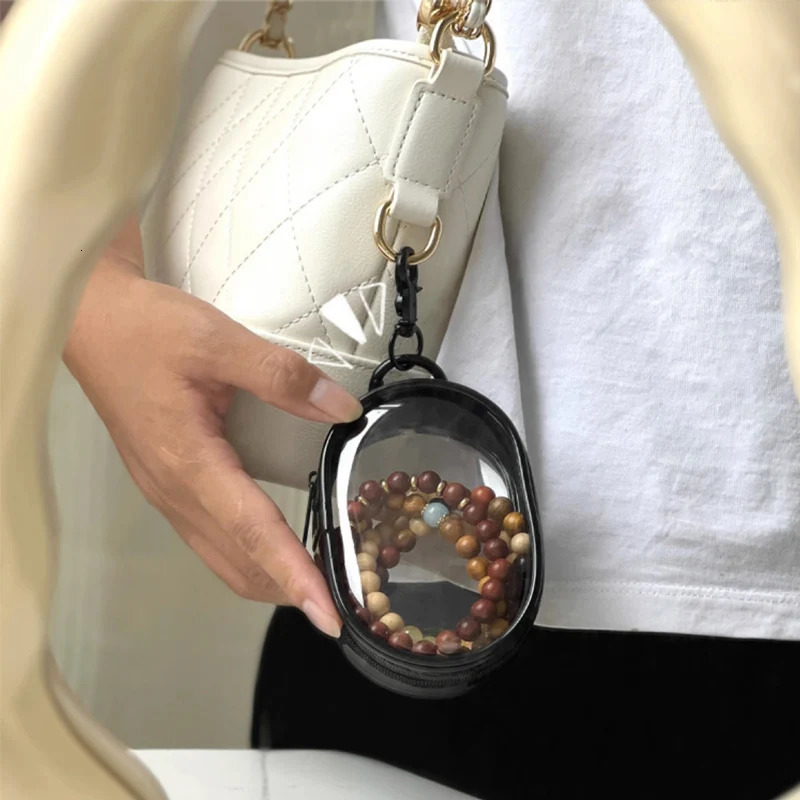 Transparent Storage Box Jewelry Organizer Data Cable Protective Cover Portable Doll Toy Pouch Keychain Bag Zipper Coin Purse 241029