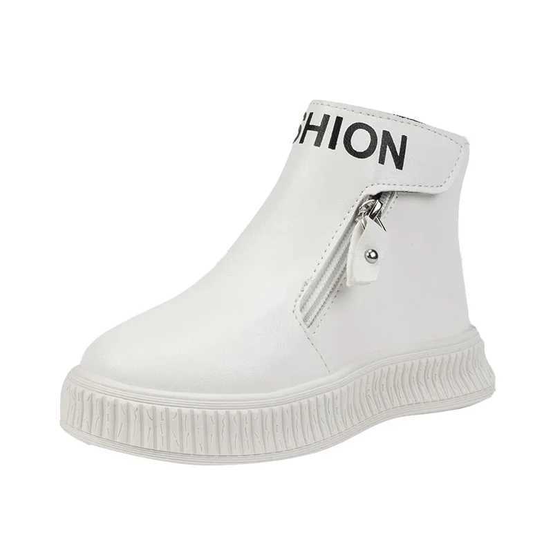 Autumn and winter baby boots anti slip British sled childrens side zipper design single boot leather shoes anti slip M241102