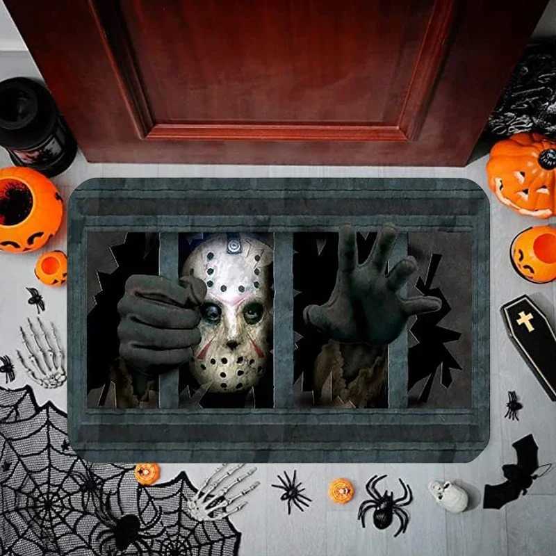 Halloween Dancing Skeletons Door Mat Spooky Skull Non-Slip Welcome Entrance Rugs Kitchen Bedroom Living Room Carpet DecorationXJ241101