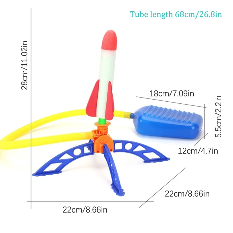 1Set Kid Air Rocket Foot Pump Launcher Toys Flash Rocket Launchers Pedal Games Outdoor 2025 Child new Play Toy Kid Gift