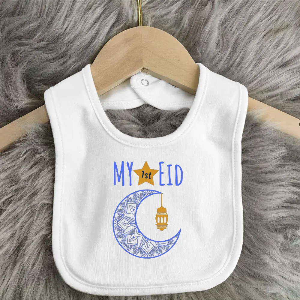 My First new Eid & 2025 Ramadan Baby Bibs Boy Girl Bib Happy Eid Mubarak Infant Saliva Towel Infant Muslim Islamic Festival Keepsake Gift