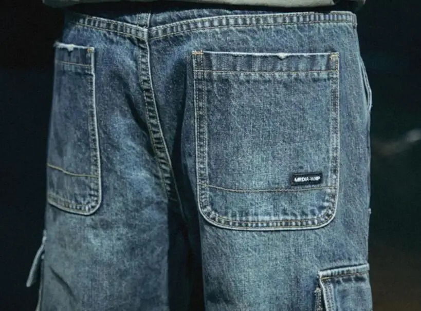 Spring Autumn Straight Leg Pants For Men Loose Tapered Jeans Retro Denim Trousers 241024