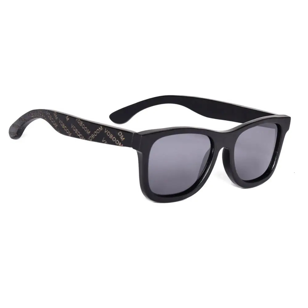 VOBOOM Wooden Sunglasses Men Black Frame Engraving Letter Handmade Polarized Lenses Eyewear VV 240321