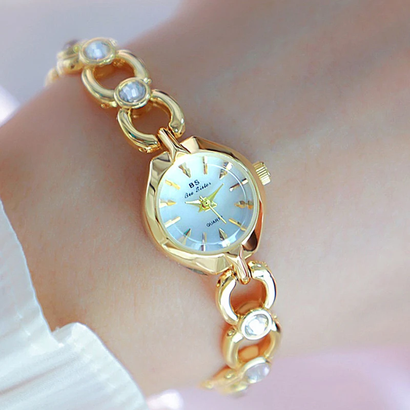 BS Bee Sister Elegant Small Dial Gold Watch new for Women Brand Waterproof 2025 Bracelet Wristwatches for Ladies Reloj Mujer 2023