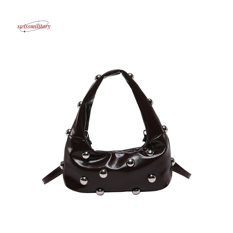2024 New Riveted Ball Underarm Trendy Fashion, niche Design, Single Personalized Cross Shoulder Women's Bag #29 swissmilitary