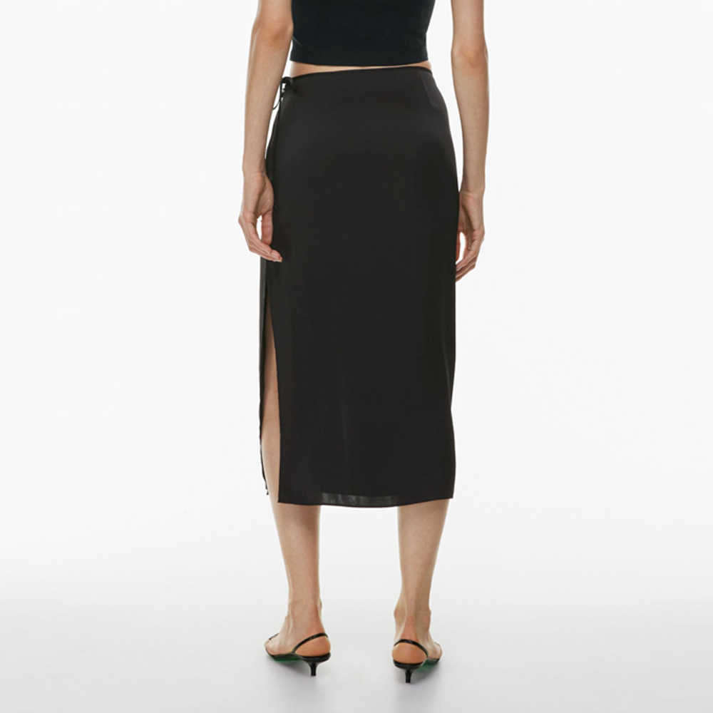 Women Skirt WoMens Lace Up Satin Half Skirt High Waist Slit Straight Tube Skirt Solid Color Temperament Long Skirt For Women Length Adult Skirts 24102