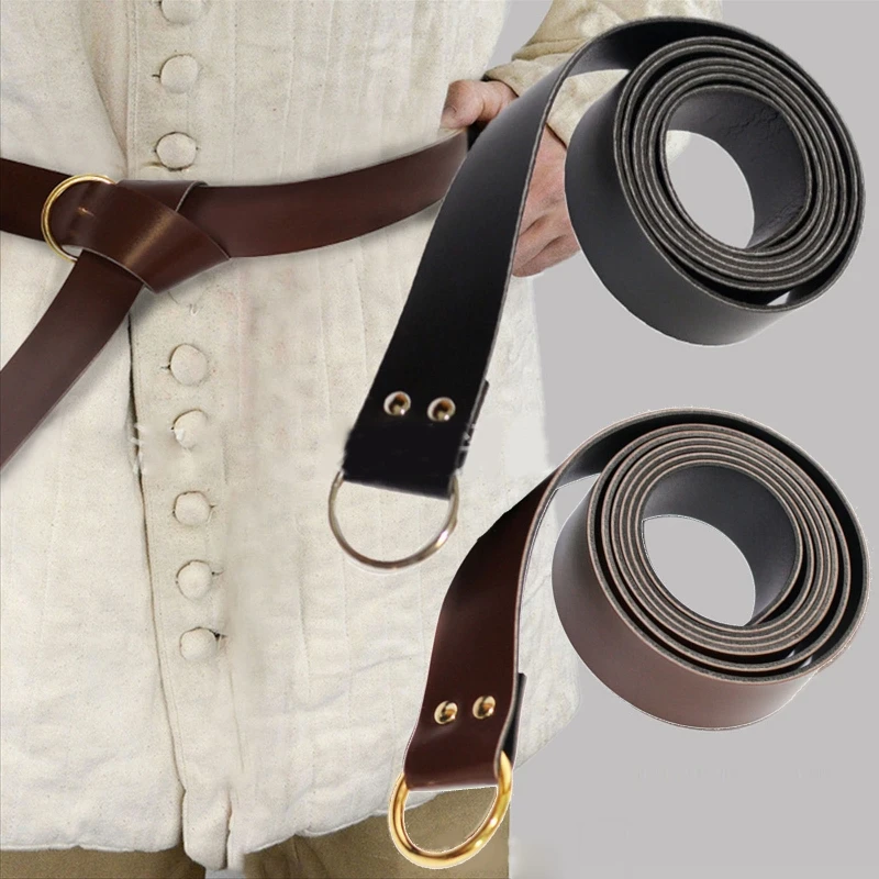 Medieval Belt Vegvisir Knight 2025 waistband PU Leather Belt Retro Renaissance Knight Belt new Leather Waistband for Men
