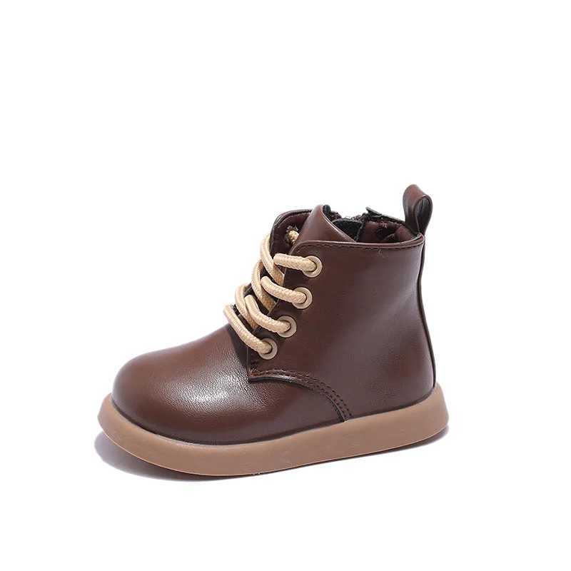 Little boy fashion childrens autumn leather boots 2-10 year old boys ankle boots mocha nude boots brown M241102