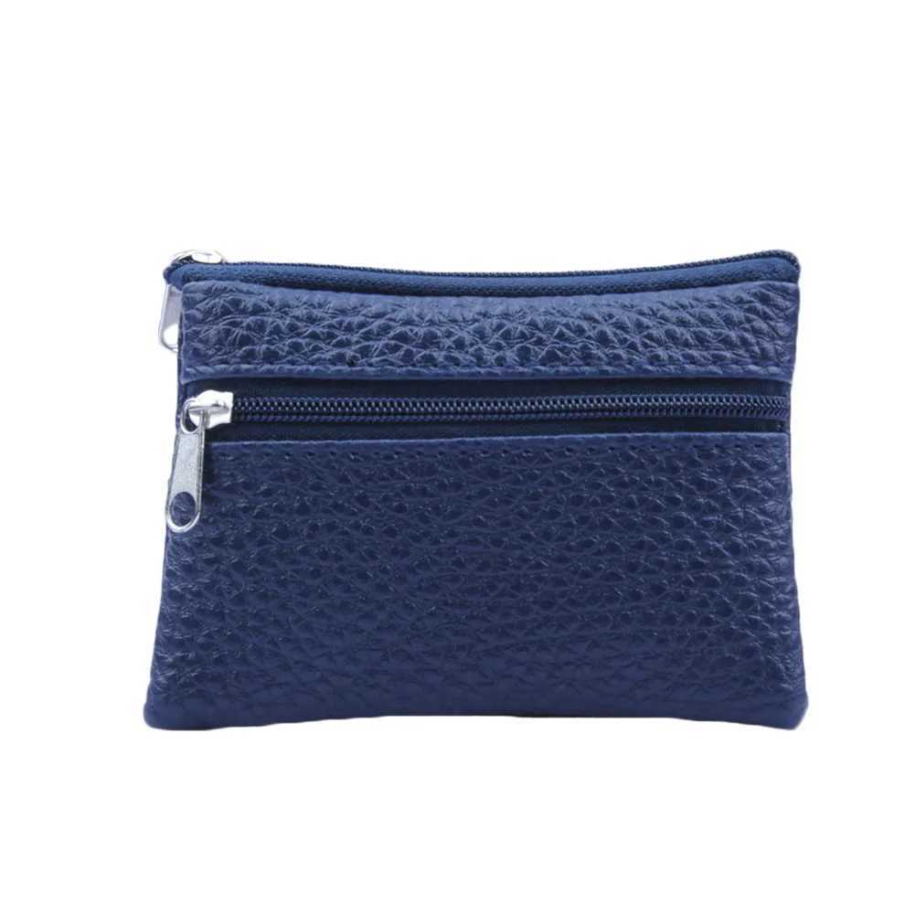 New PU Leather Coin Purse Female Wallets Women Zipper Coin Purses Children Storage Card Holder Bags Solid Color Mini PouchXJ241111