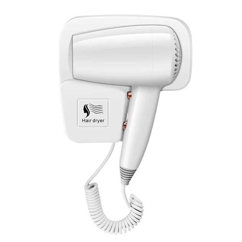 Hair Dryers Non Perforated Wall Mounted Hair Dryer 1300W High-Power Fast Drying Negative Ion Hotel And Guesthouse Home Bathroom Hair Dryer 240401