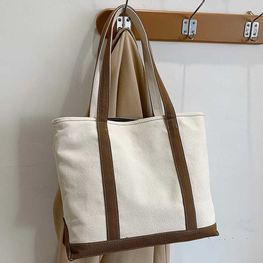 Shoulder Bags Canvas Shopping Bag For Women Casual Versatile Canvas Bag Student WoMens Bag Minimalist Tote Bag 241015