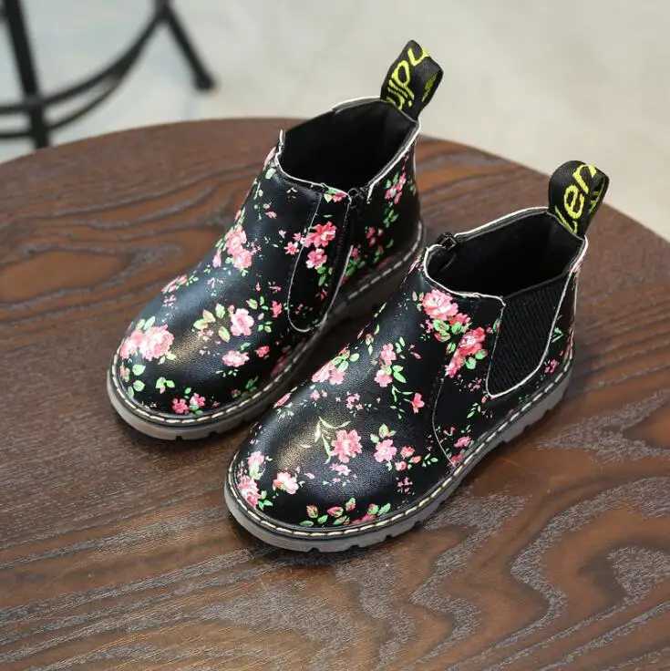 Childrens fashion boots with zipper big boys snow boots PU leather sports shoes Botas girls boots boys shoes M241102