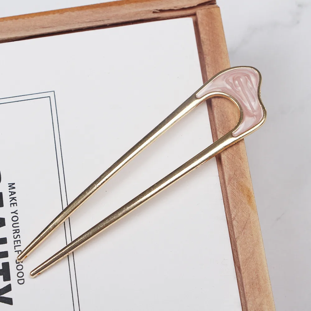 Shell Hairpin Metal U Shaped Hair Pins Hair Fork U French Hair Pin Simple And Fashionable Hair Accessories For Women