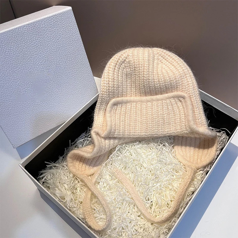 Women Winter Angora Earflaps Hat Warm Fluffy Rabbit Fur Knit Female Thick Fleece Lined Russian Trapper 10 Colors 240311