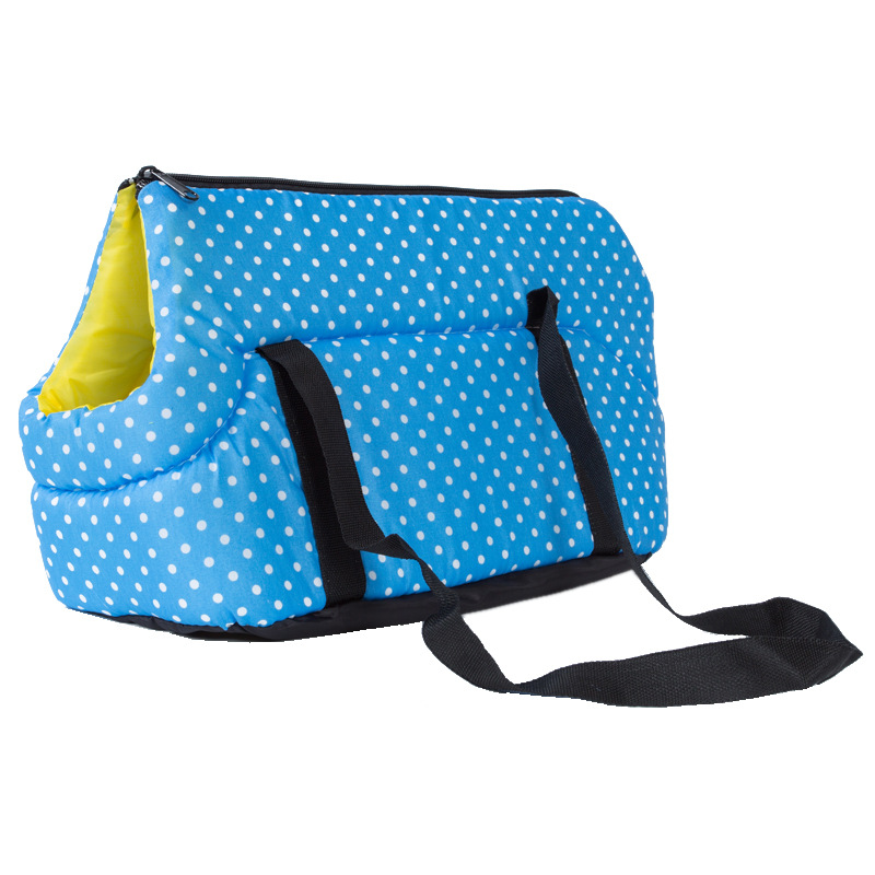 Pet Dog Backpack Solid Color Polka Dot Handbag Outdoor Travel Breathable Shoulder Bag For Small Dog Cats Chihuahua Pet Supplies
