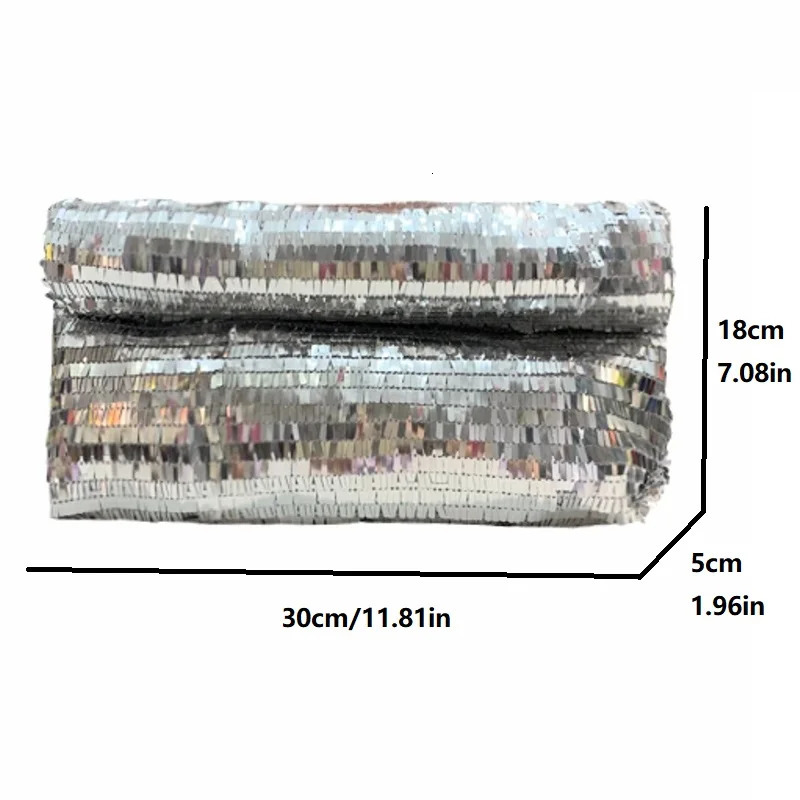 Fashion Shining Womens Club Silver Glitter Trend Party Womens Night Bag Mobile Handbag Wallet 241031