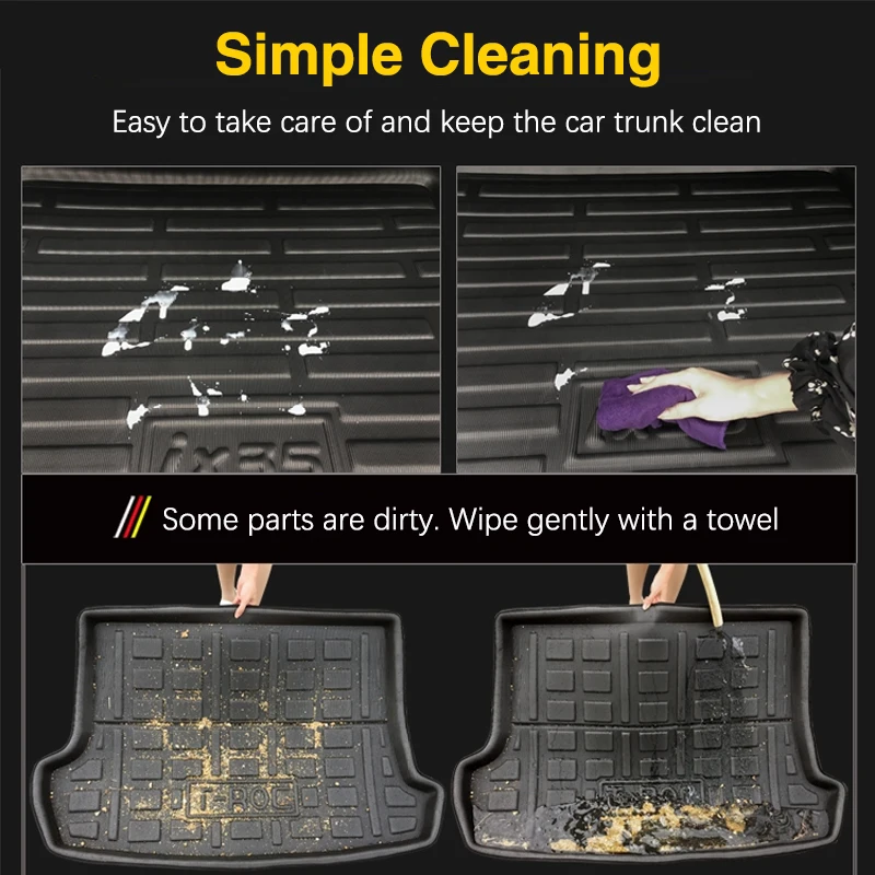 Car Rear Trunk Mats For KIA RIO 3 Hatch 2012 2013 2014 2015 2016 2017 Sedan Accessories Floor Tray Liner Cargo Boot Carpet Auto