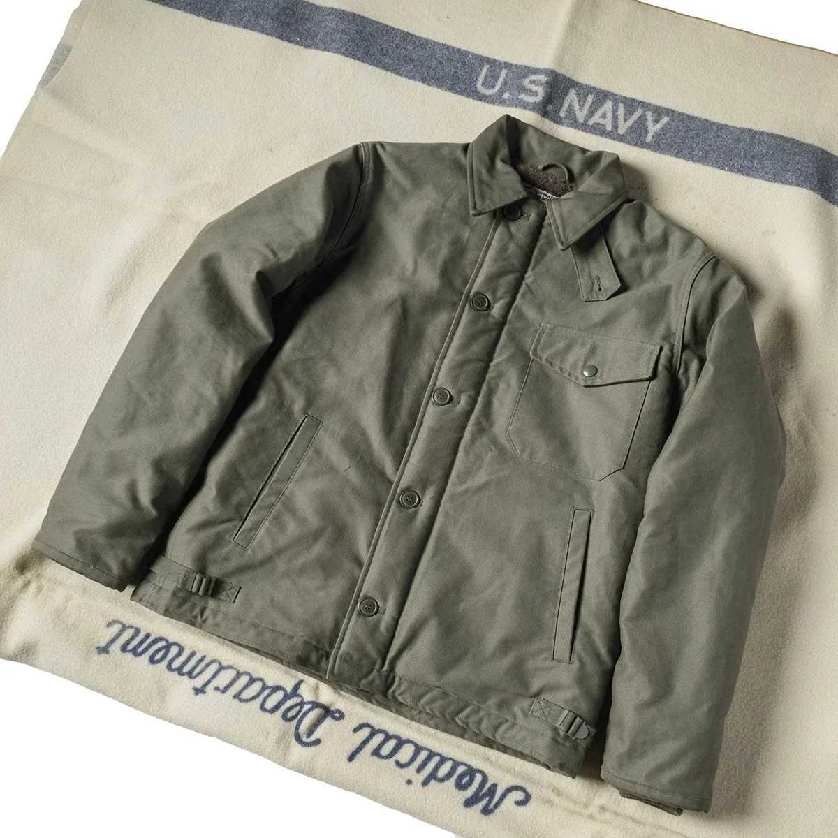 Red Bronson USN A-2 Deck Jacket Cold Weather Retro Military Jacket A2 N1 W241102