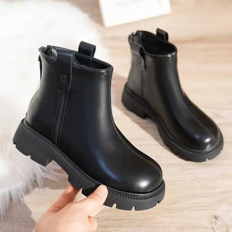 Autumn Winter Baby Boots Warm Boys and Girls Shoes Pu Leather Childrens Boots Fashion Preschool Boots Childrens Snow Shoes M241102