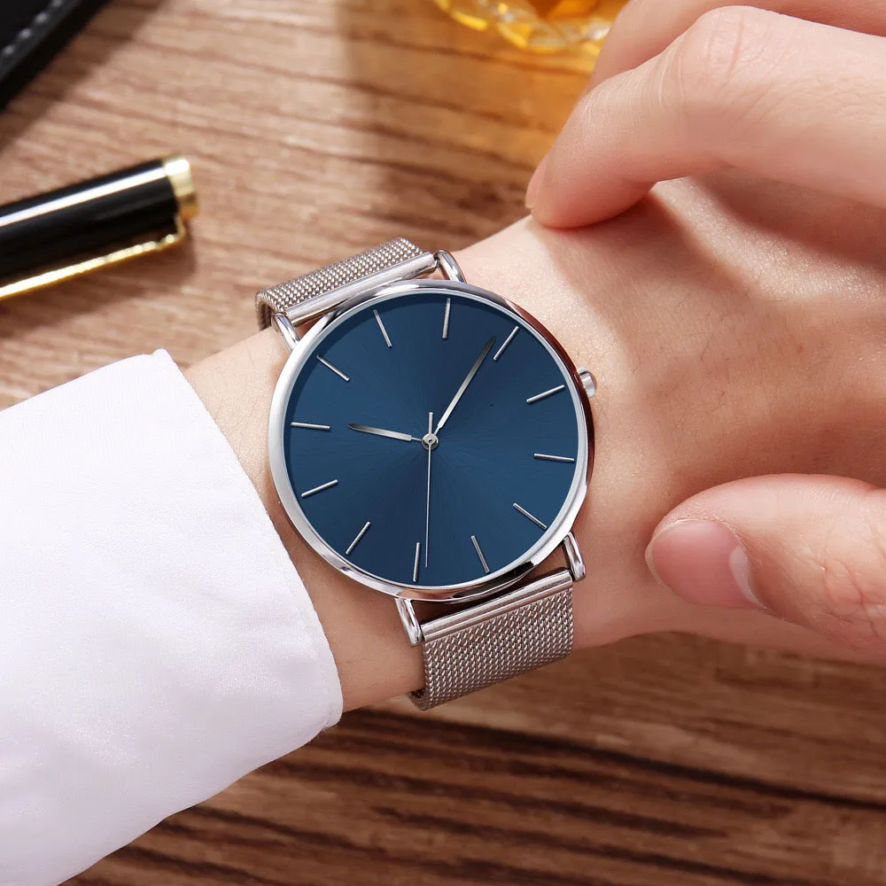 NEW Men Watch Magnetic Bracelet Ultra Thin 2025 Quartz Watch new Men Slim Mesh Steel Waterproof Sport Watch Black Relogio Masculino