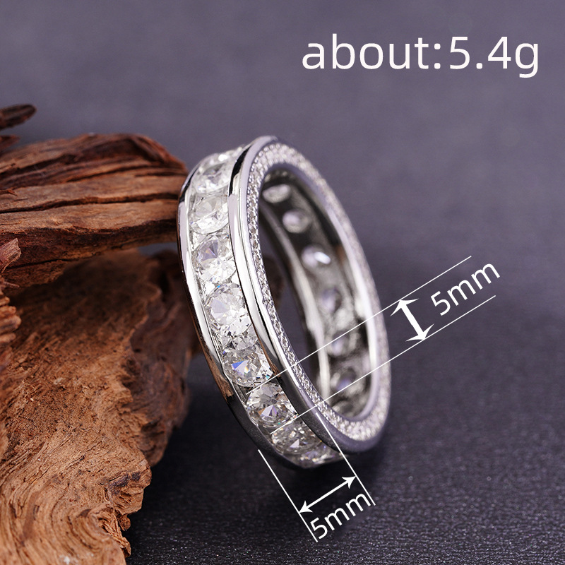 Exquisite 5MM White Cubic Zirconia Sterg Sier Wedding Rings for Women