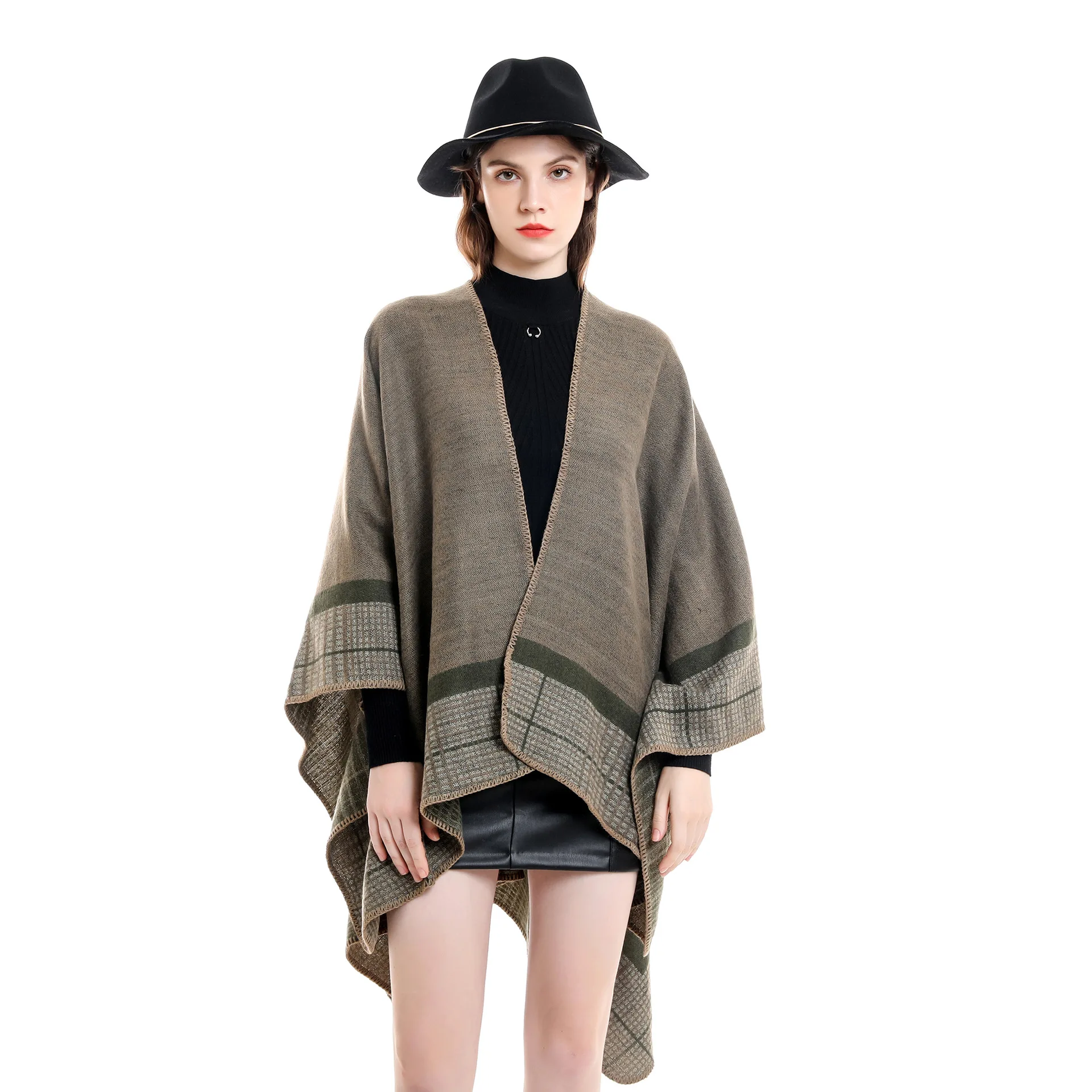 Women Spring Cloak Stylish Cashmere Feel Shawl 2025 Lady Classic Vintage new Cape Autumn Retro Cardigan Winter Soft Large Blanket New in