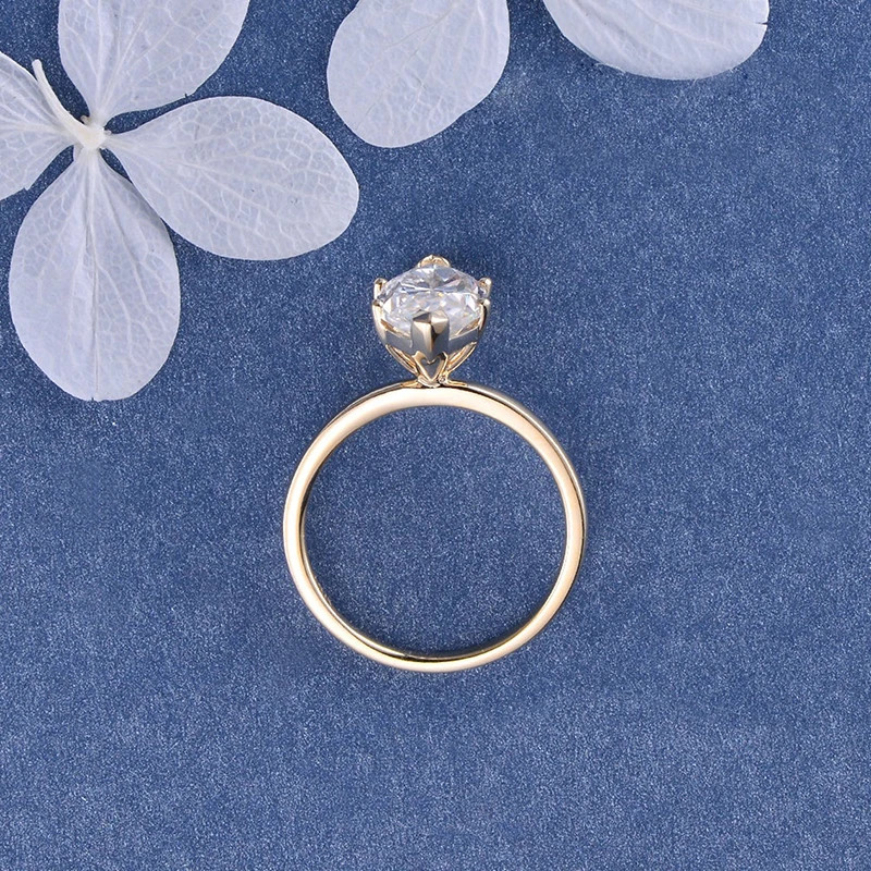 CxsJeremy Solitaire 14K Yellow Gold 3ct Marquise Cut 714 Engagement Ring Simple Minimalist Stackable 240402
