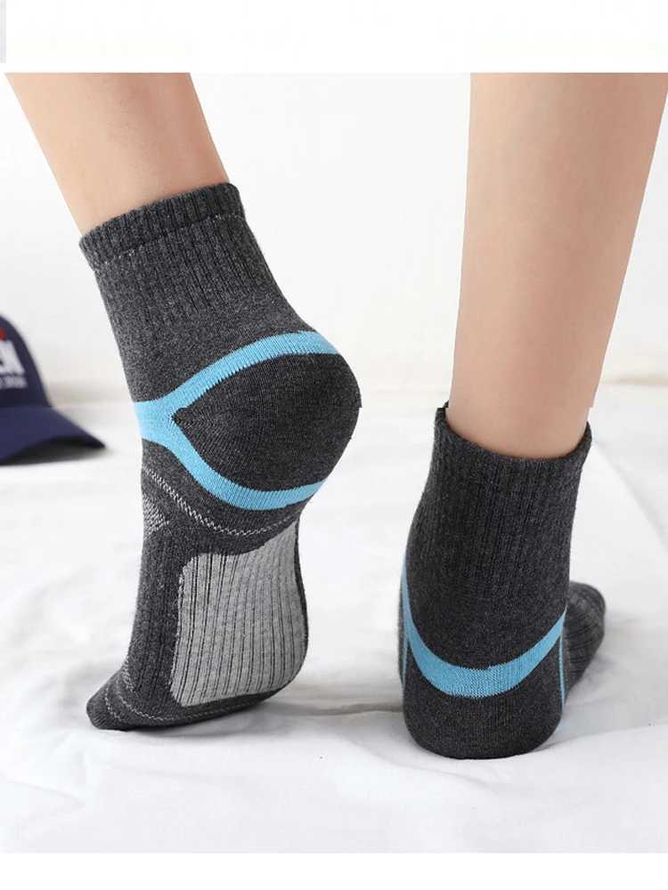 10PCS=5Pairs High Quality New Autumn Mens Sports Socks Running Winter Casual Breathable Active Socks Stripe Sport Socks EUR38-48 X250725